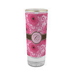 Gerbera Daisy 2 oz Shot Glass -  Glass with Gold Rim - Set of 4 (Personalized)