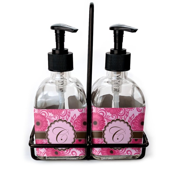Custom Gerbera Daisy Glass Soap & Lotion Bottles (Personalized)