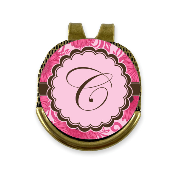 Custom Gerbera Daisy Golf Ball Marker - Hat Clip - Gold