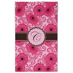 Gerbera Daisy Golf Towel - Poly-Cotton Blend - Large w/ Initial