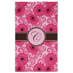 Gerbera Daisy Golf Towel - Poly-Cotton Blend w/ Initial