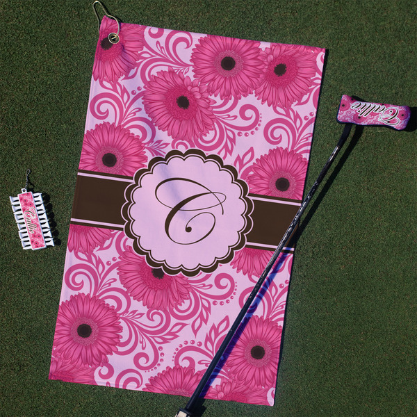 Custom Gerbera Daisy Golf Towel Gift Set (Personalized)