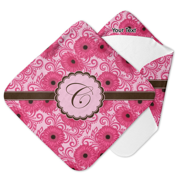 Custom Gerbera Daisy Hooded Baby Towel (Personalized)