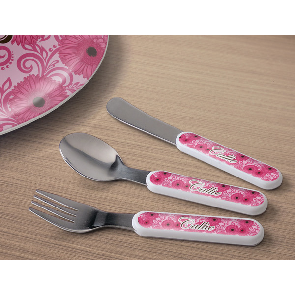 Gerbera Daisy Kids Flatware w/ Plate
