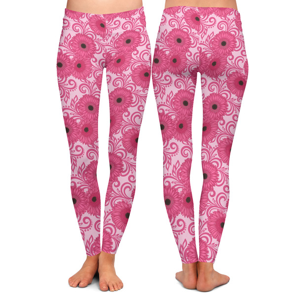 Gerbera Daisy Ladies Leggings - Front and Back