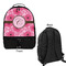 Gerbera Daisy Large Backpack - Black - Front & Back View