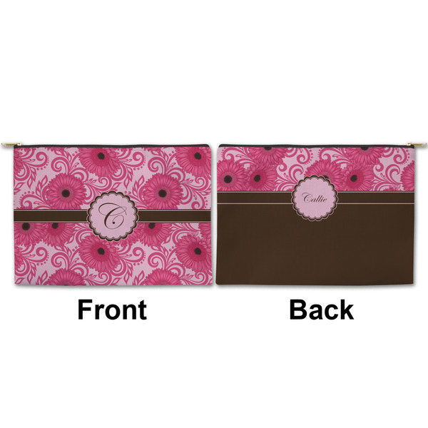 Gerbera Daisy Large Zipper Pouch Approval (Front and Back)