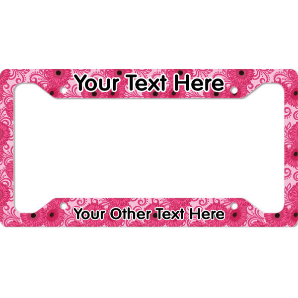 Custom Gerbera Daisy License Plate Frame - Style A (Personalized)