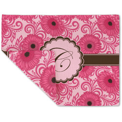 Gerbera Daisy Double-Sided Linen Placemat - Single w/ Initial