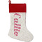 Gerbera Daisy Linen Stockings w/ Red Cuff - Front