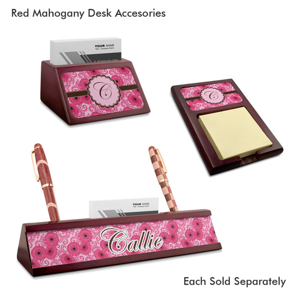 Gerbera Daisy Mahogany Desk Accessories