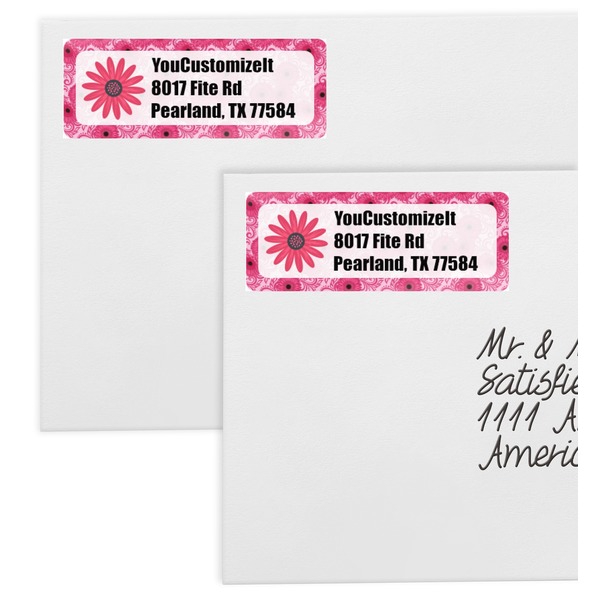 Gerbera Daisy Mailing Labels - Double Stack Close Up
