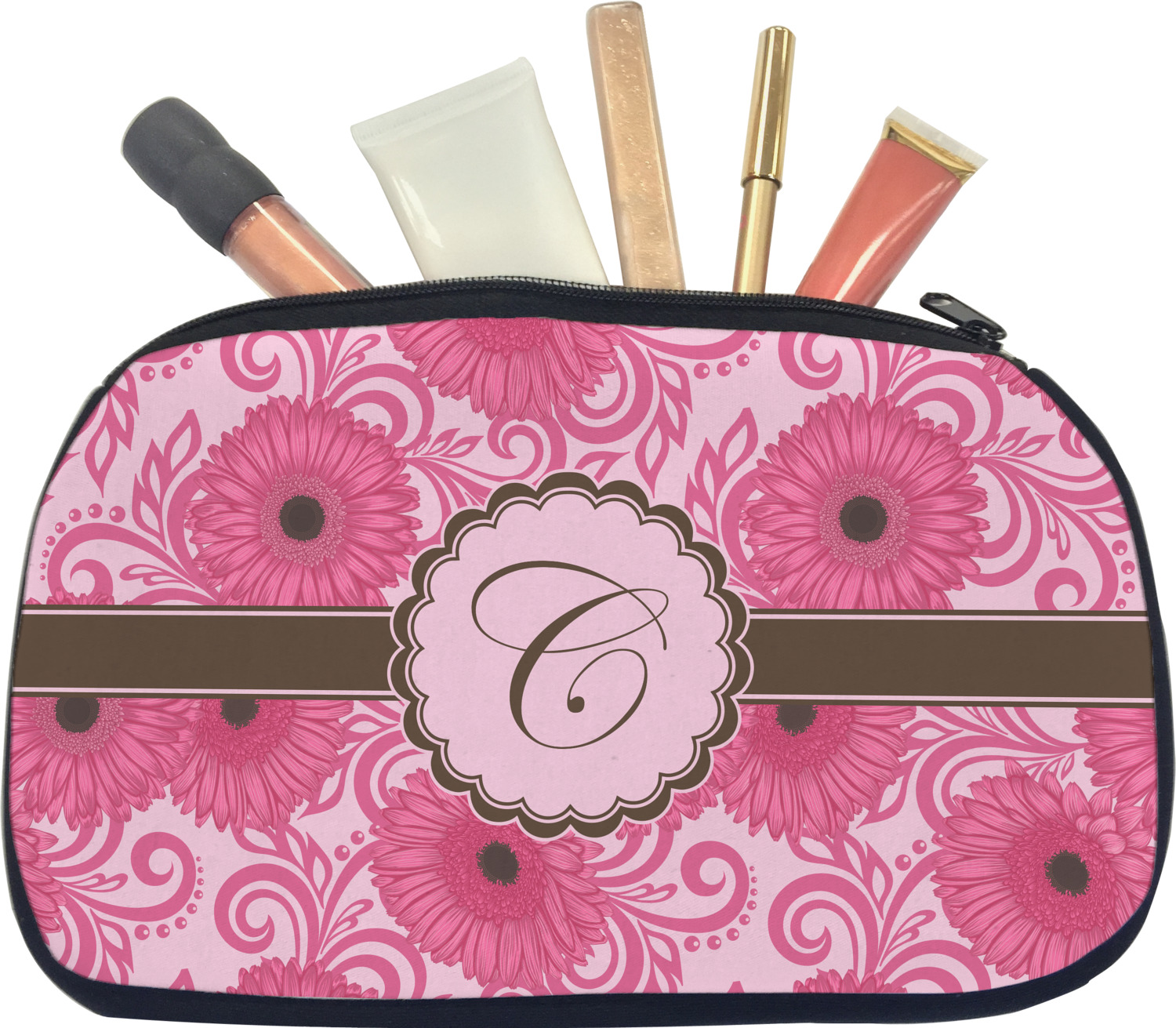 Custom Gerbera Daisy Makeup / Cosmetic Bag (Personalized) YouCustomizeIt