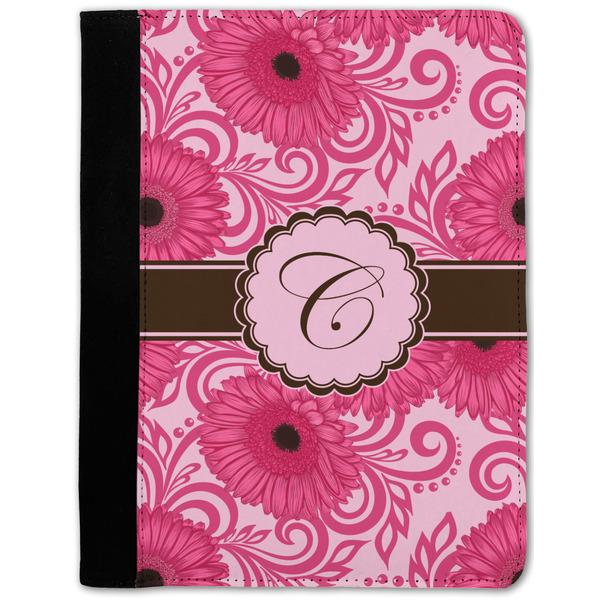 Custom Gerbera Daisy Notebook Padfolio - Medium w/ Initial