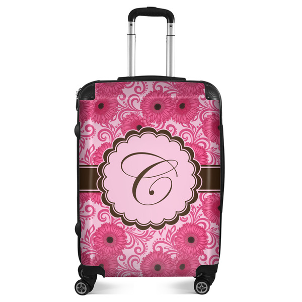 Custom Gerbera Daisy Suitcase - 24" Medium - Checked (Personalized)