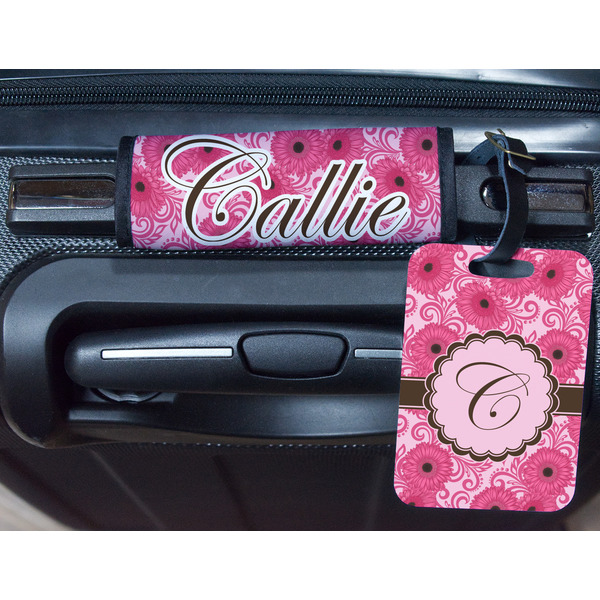 Gerbera Daisy Metal Luggage Tag & Handle Wrap - In Context