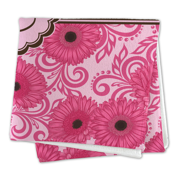 Gerbera Daisy Microfiber Dish Rag - FOLDED (square)