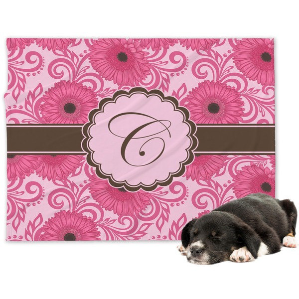 Custom Gerbera Daisy Dog Blanket - Large (Personalized)
