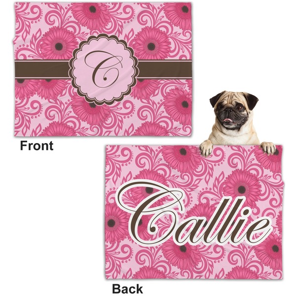 Gerbera Daisy Microfleece Dog Blanket - Regular - Front & Back