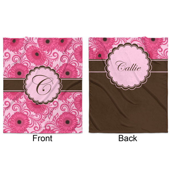 Gerbera Daisy Minky Blanket - 50"x60" - Double Sided - Front & Back