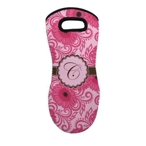 Custom Gerbera Daisy Neoprene Oven Mitt w/ Initial