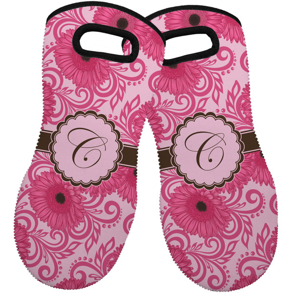 Gerbera Daisy Neoprene Oven Mitt -Set of 2 - Front