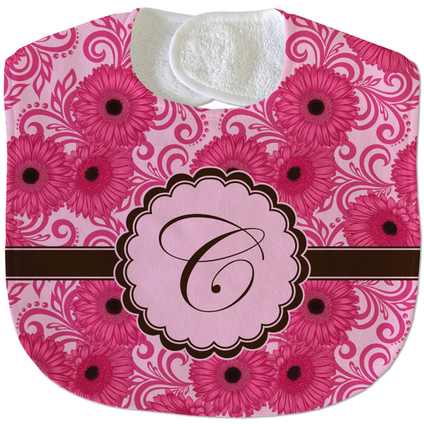 Gerbera Daisy New Baby Bib - Closed and Folded
