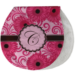 Gerbera Daisy Burp Pad - Velour w/ Initial