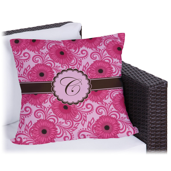 Custom Gerbera Daisy Outdoor Pillow - 16" (Personalized)