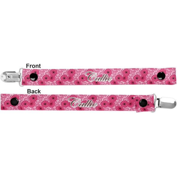 Gerbera Daisy Pacifier Clip - Front and Back