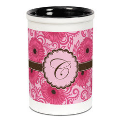 Gerbera Daisy Ceramic Pencil Holders - Black