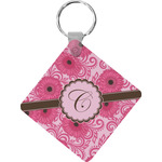 Gerbera Daisy Diamond Plastic Keychain w/ Initial
