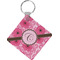 Gerbera Daisy Diamond Plastic Keychain w/ Initial