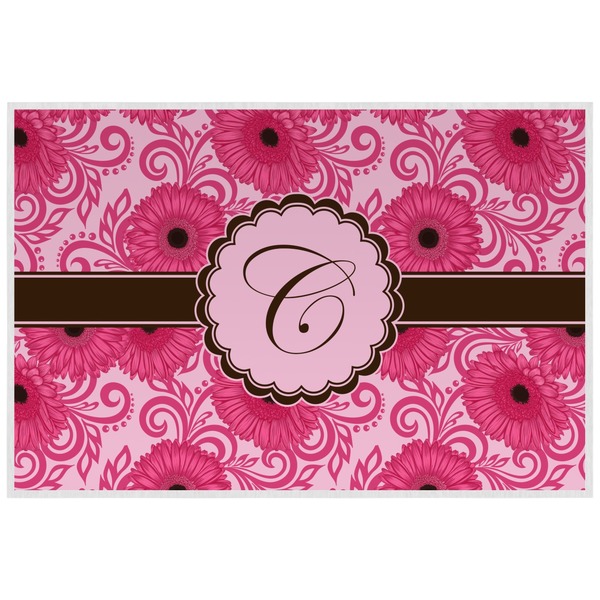 Custom Gerbera Daisy Laminated Placemat w/ Initial