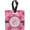 Gerbera Daisy Plastic Luggage Tag - Square w/ Initial