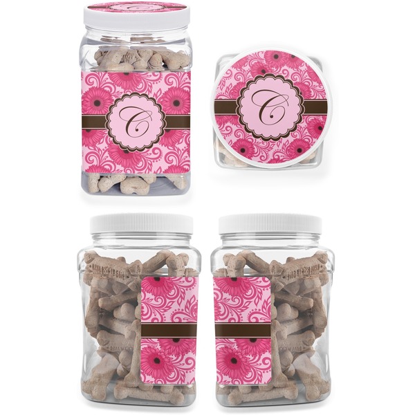 Gerbera Daisy Pet Treat Jar - Multiple Angles