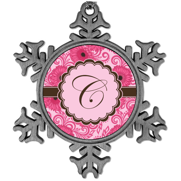 Custom Gerbera Daisy Vintage Snowflake Ornament (Personalized)
