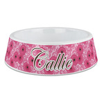 Gerbera Daisy Plastic Dog Bowl - Large (Personalized)