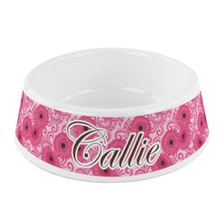 Gerbera Daisy Plastic Dog Bowl - Small (Personalized)