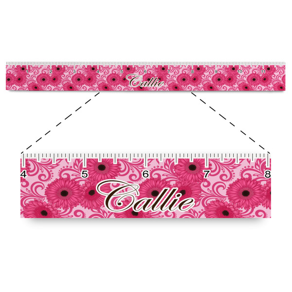 Custom Gerbera Daisy Plastic Ruler - 12" (Personalized)