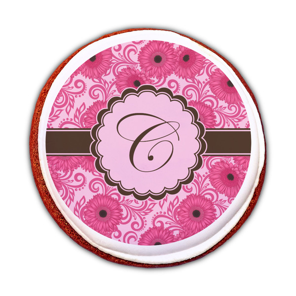 Gerbera Daisy Printed Icing Circle - Medium - On Cookie