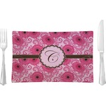 Gerbera Daisy Rectangular Glass Lunch / Dinner Plate - Single or Set (Personalized)