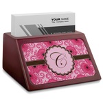 Gerbera Daisy Red Mahogany Business Card Holder (Personalized)