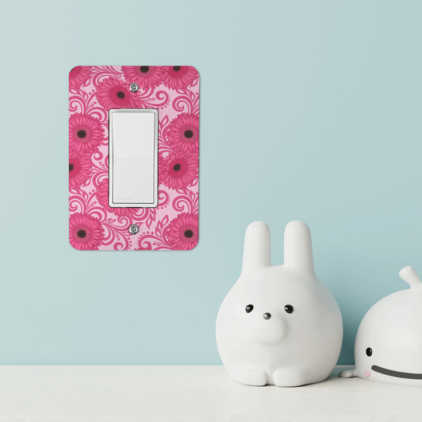 Gerbera Daisy Rocker Light Switch Covers - Single - IN CONTEXT