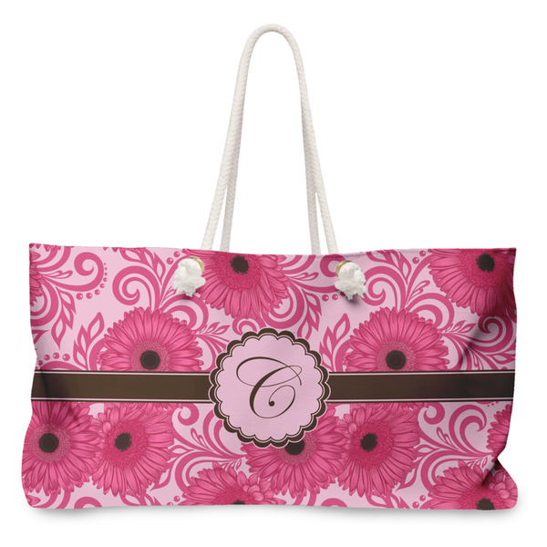 Custom Gerbera Daisy Large Tote Bag with Rope Handles (Personalized)