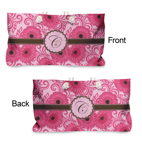 Gerbera Daisy Large Rope Tote - From & Back View