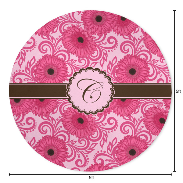 Gerbera Daisy Round Area Rug - Size