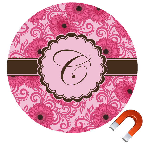 Custom Gerbera Daisy Round Car Magnet - 6" (Personalized)