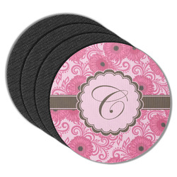 Gerbera Daisy Round Rubber Backed Coasters - Set of 4 (Personalized)