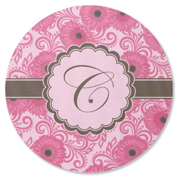 Gerbera Daisy Round Rubber Backed Coaster (Personalized)